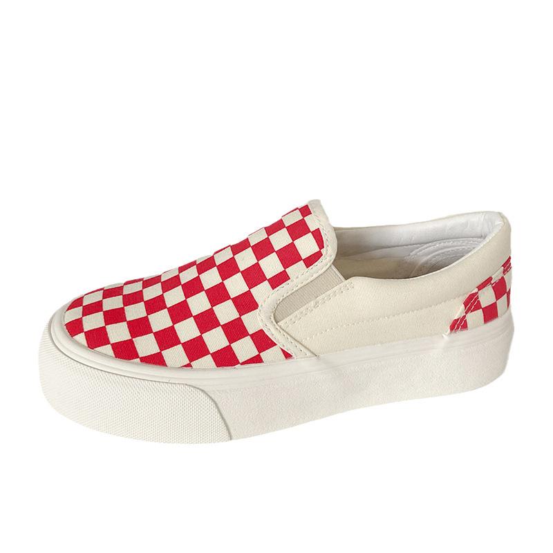 

HY-1190 толстая подошва клетчатые туфли с одной педалью женские ретро ulzzang универсальные ins ленивые туфли на доске 40