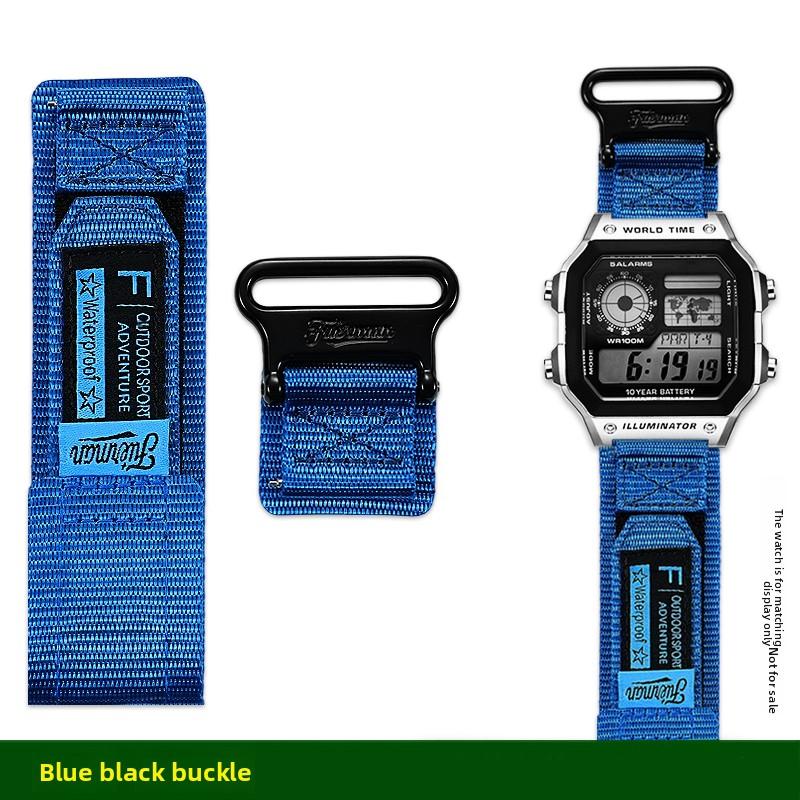 

5 colors AE1200 With mat nylon Watchband for Casio A158 A158W/A168/f91w/AE-1200WHD/A159/A169 Watch Strap Orange gray Bracelet 18mm Width синій