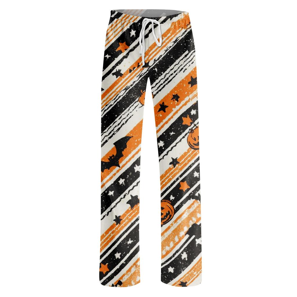 Women's Halloween Printed Drawstring Pajama Pants - Soft Casual Sleep Pants with Spooky Print - Comfortable Wear for Women