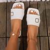 2024 New Fashion Open Toe Solid Color Flat Square Toe Women's Slippers Shallow Mouth Solid Color Summer Women's Slippers