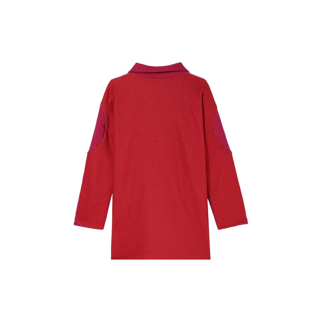 Adidas Originals X Anna Isoniemi Striped Logo Polo Loose Long Sleeve Jacket Women Jacket Red FQ4158