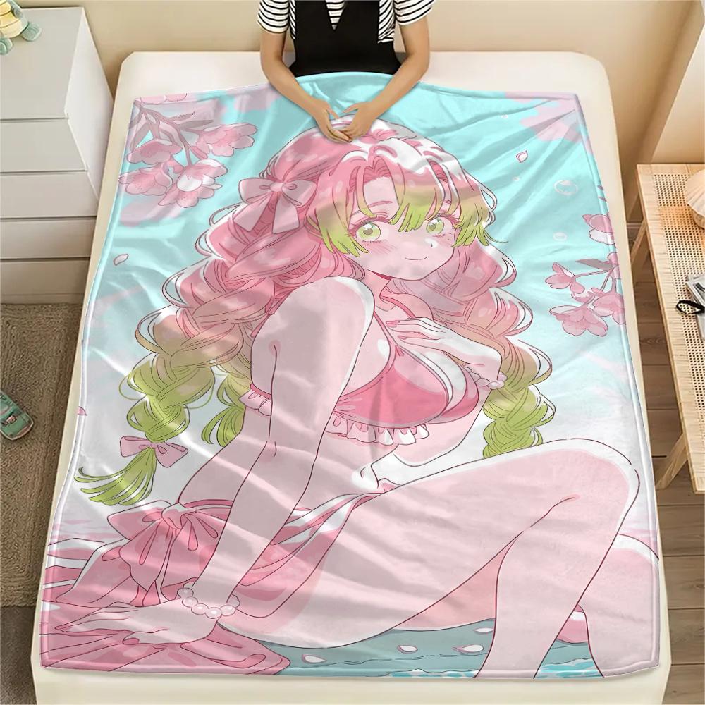 1pz Coperta in Flanella con Stampa Demon Slayer, Alta Qualità, Per Tutte le Stagioni, Decorazione per la Casa, Calore e Comfort, Perfetta per Regali di Natale