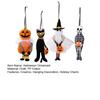 Plush Halloween Ornament Small Black Cat/Pumpkin/Ghost/Skeleton Hanging Decoration for Holiday Tree Decor