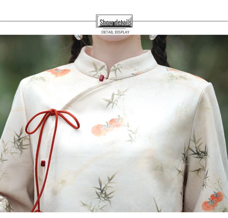Elegant Velvet Tang Suit: Chinese-Style Retro Hanfu Cheongsam Top for Autumn/Winter