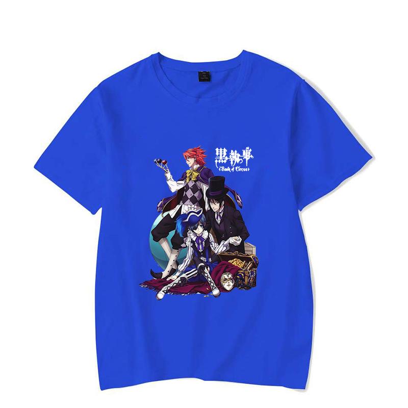 Hot Anime Black Butler Sebastian Michaelis Ciel Phantomhive Printed T-shirts Men Women Summer Casual Short Sleeved T-shirts