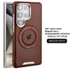 For Samsung Galaxy S25 S24 S23 Plus Ultra Case Matte Leather Microfiber Lining 360° Rotation Metal Stand Full Back Soft Cover