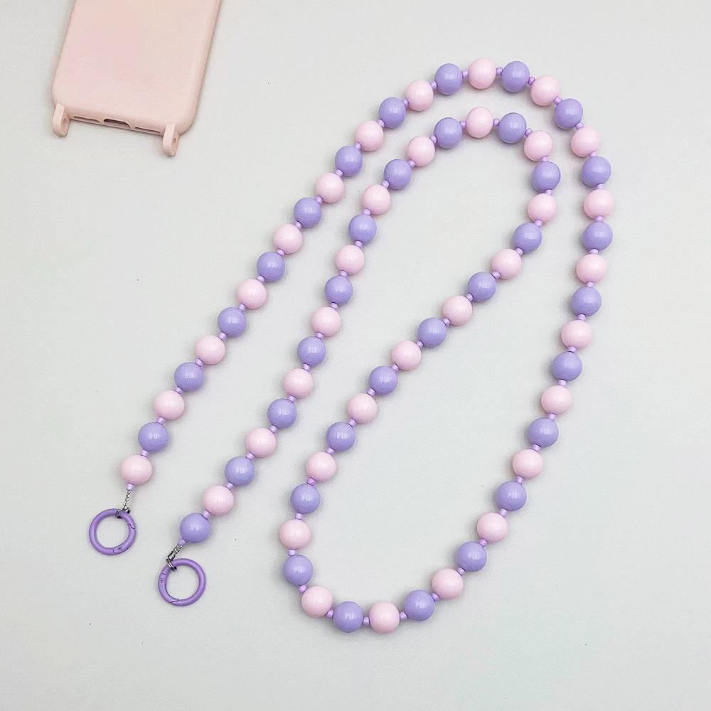 INS colored candy acrylic beads fashion anti-lost hand carry diagonal span mobile phone chain