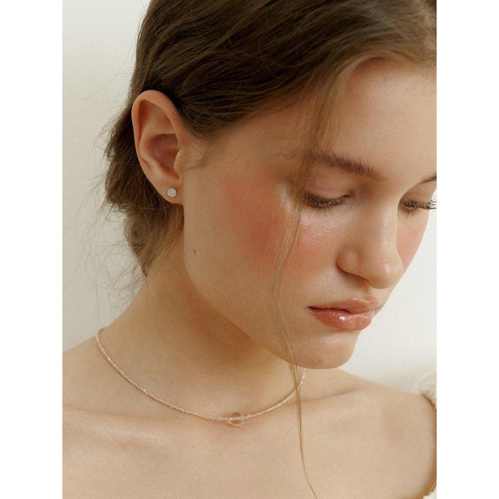[Silver] The Pure Earrings - White