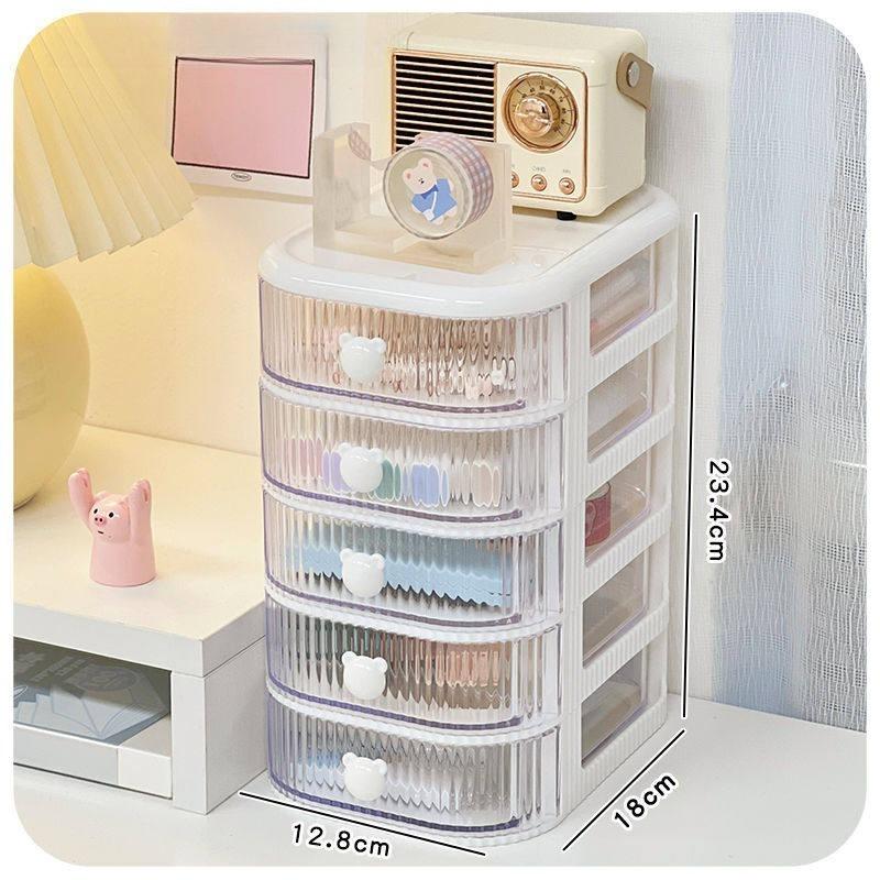 5-Tier Desktop Organizer Cute Drawer Storage Box Pen Holder and Storage Rack for Students Offices Children and Hair Accessories