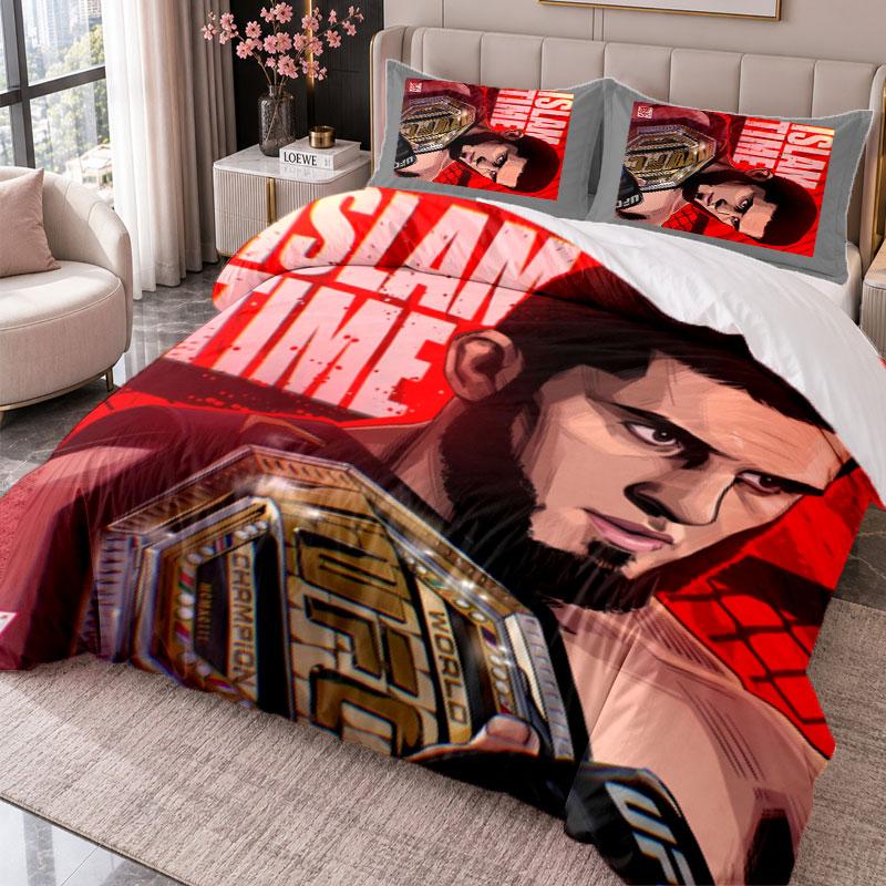 Islam Makhachev 3Pcs Bedding Set Duvet Cover With Two Pillowcases For Bedroom Home Decoration
