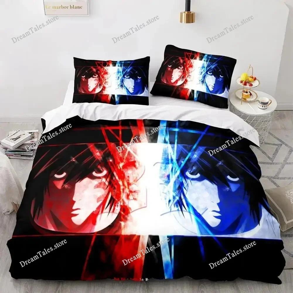 Death Note Bedding Set Single Twin Full Queen King Size Bed Set Adult Kids Bedroom Duvet Cover Sets 3D Print Anime Death Note741