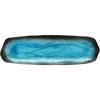 Mino ware "Yamasaku Kiln" Turkish Blue Plates, Rectangular Plates, Saury Plates, Approx. 34cm Diameter x 10cm Depth, Set of 5, Tableware Set, Made in