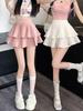 Women's High Waist Ruffled Pleated Skirt - Korean Style, Slim Fit, Summer 2025 Edition