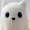 Jijijing 3D Printed Ghost Dog/Cat Figurine Ornaments, Knitted Texture Halloween Animal Decorations, Small Cute Puppy/Kitten Gifts for Home Desk