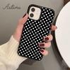 Mega Polka Dots Black White Phone Case for iPhone 11 12 13 14 Pro Max Mini X XR XS SE 2020 6S 7 8 Plus Samsung S21 S22 Shell
