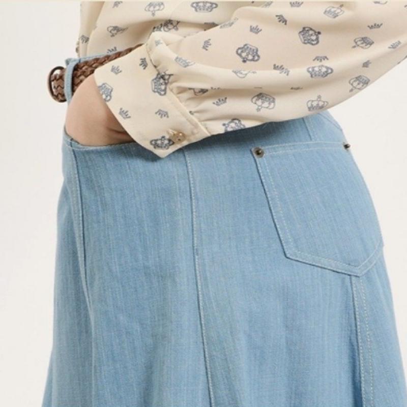 Bcbg Denim Pleated Skirt B5m3s202