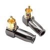 RCA Male Plug Right Angle Video/Audio Wire Connectors Gold Plated RCA Jack Plug Audio Speaker Connector