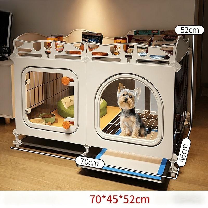 

Dog Cage with Toilet Small Dog Special Indoor Villa Teddy Pet Nest Dog Fence Pulley Beds Puppy Breathable Pet House Toilet