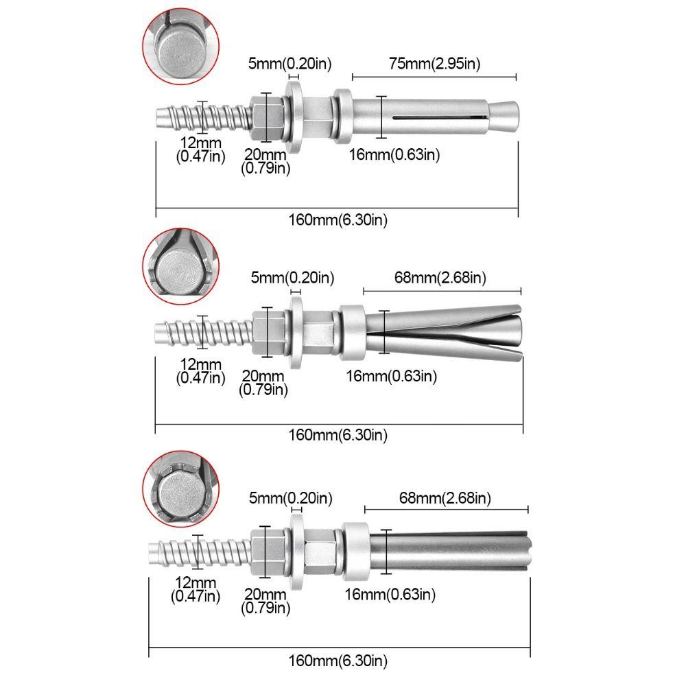Heavy Duty Core Drill Expansion Bolt Fixing Repeated Use Reinforced Flange Nut Detachable Manganese Steel