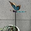 Crafts Metal Dragonfly Garden Stake Creative Luminous Ground Stake Art Colorful Garden Pile Flower Pot