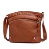 New Soft PU Leather Shoulder Bag Women Retro Messenger Bag Casual Multi-zipper Female Crossbody Bag Large Capacity Daily Handbag Satchel