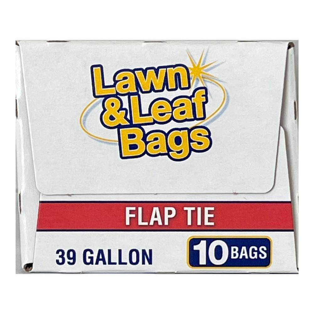 39 Gallon Lawn Leaf Trash Bags 10 Count Flap Tie Closure Durable Puncture Resistant Tear Resistant Leakproof Garden Yard Waste