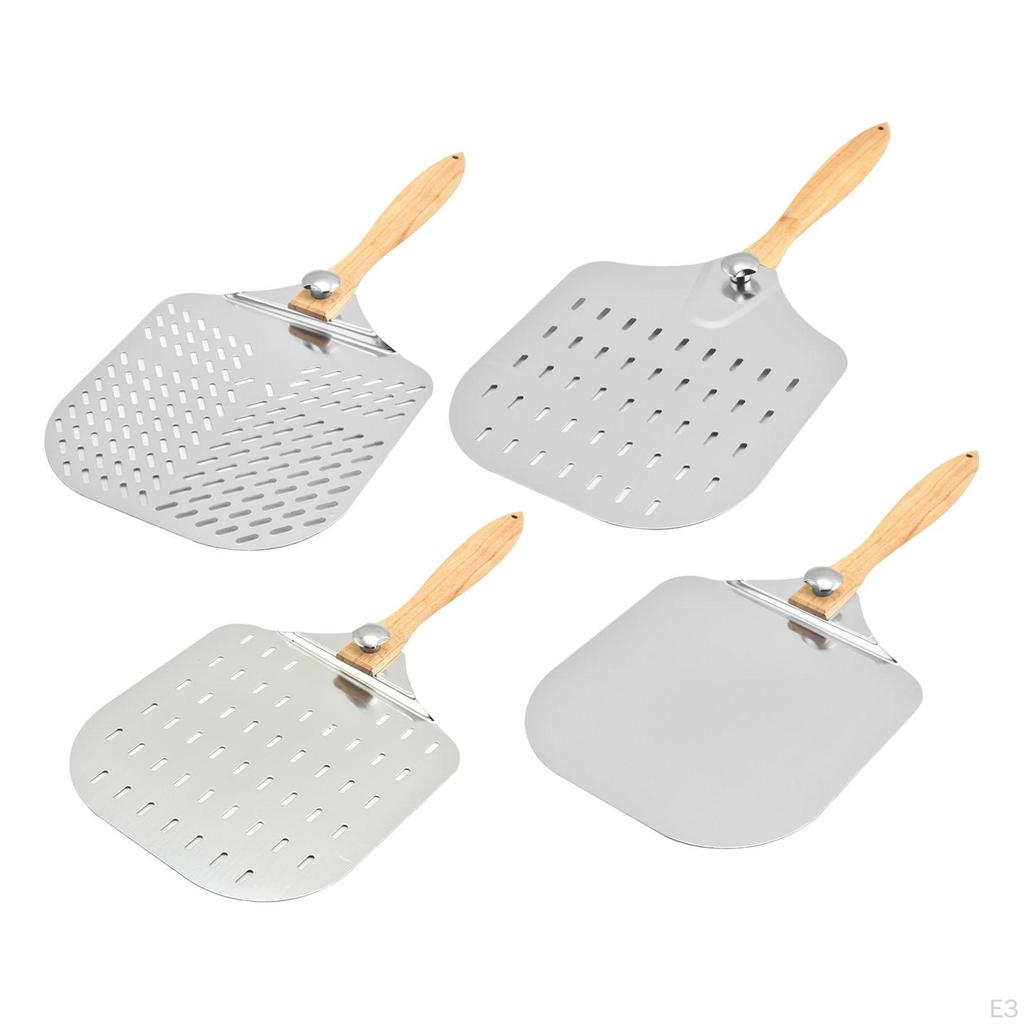 Pala per Pizza Durevole in Acciaio Inossidabile con Manico Ergonomico in Legno