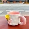 Cute Rabbit Ceramic Cup Tulip Cup Large Capacity Water Cup for Girls Household Gift with Cover Spoon Ceramic Cup