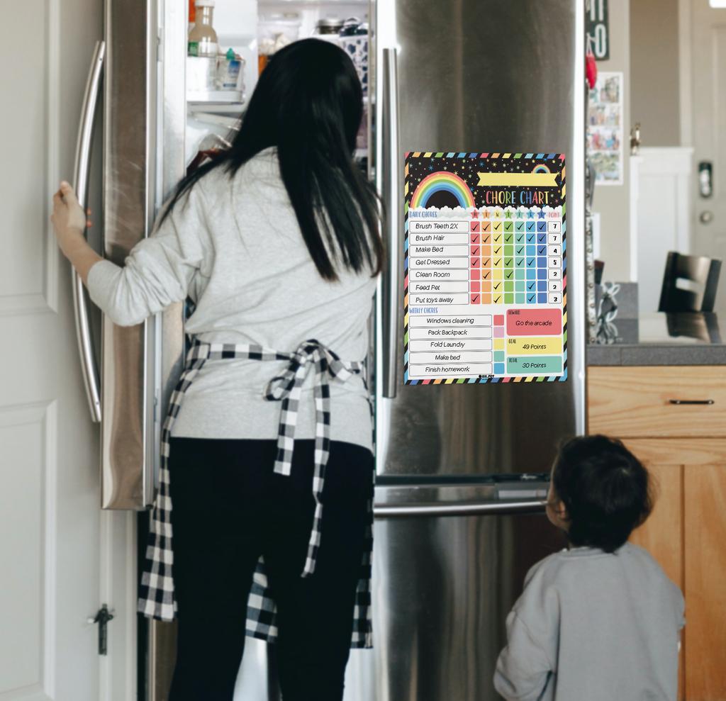Inkdotpot Magnetic Dry Erase Weekly  Daily Chore Chart Schedule Board for Kids Chores Reward Chart,Good Behavior Chart