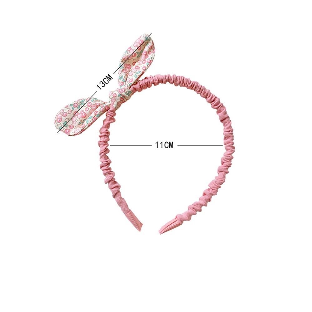 Retro Rabbit Ears Girls Kids Flowers Printed Hairband Hair Hoops Hair Accessories Bowknot Headband