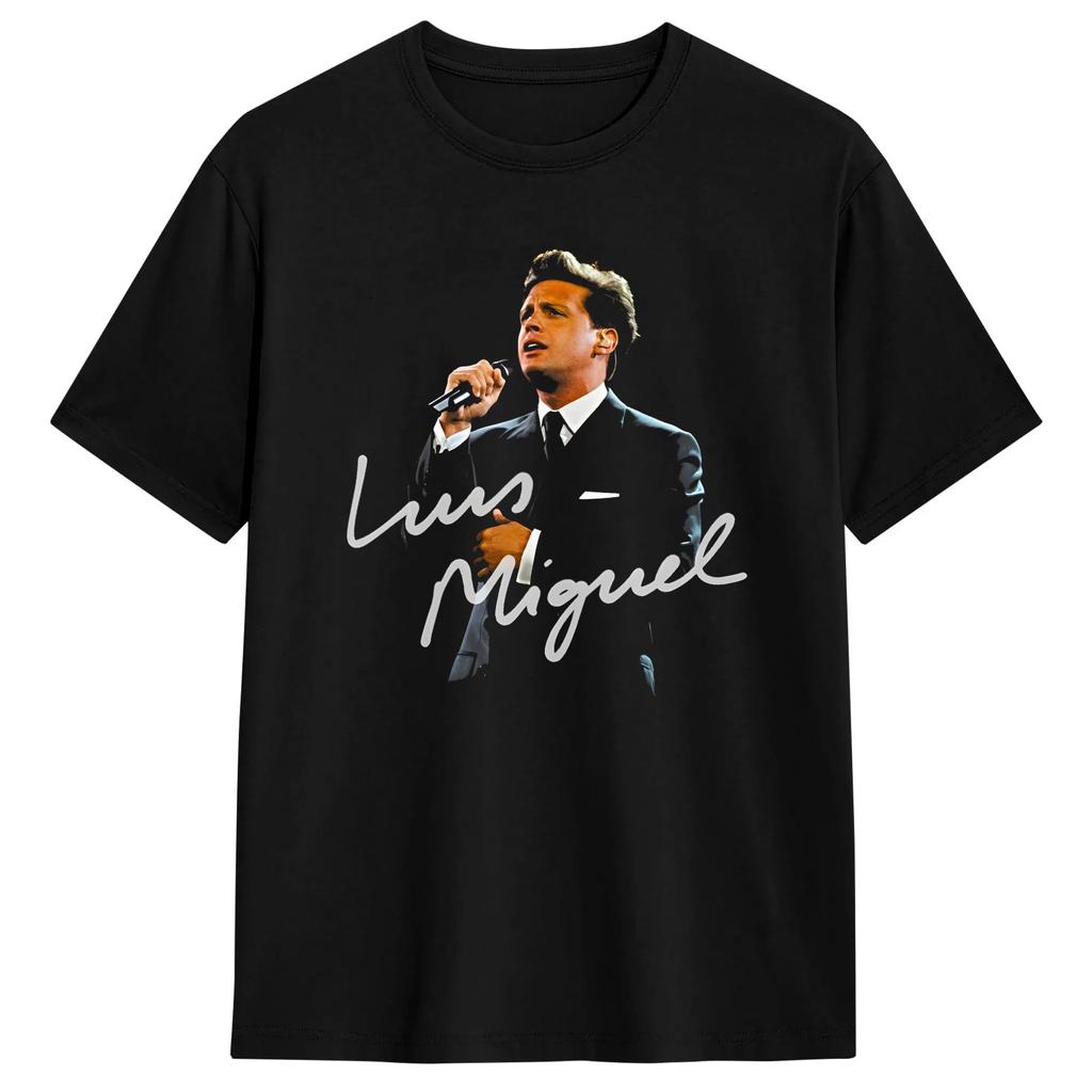 Unisex TShirts Luis Miguel Vintage Pure Cotton Tees Short Sleeve T Shirts Round Collar Clothes Adult