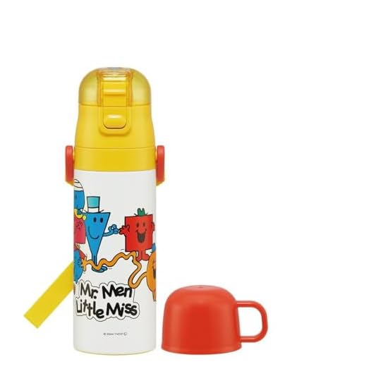 Skater Kids' 2-Way Stainless Steel Water Bottle, Direct Drink 470ml / Cup Drink 430ml, Mr. Men Littl