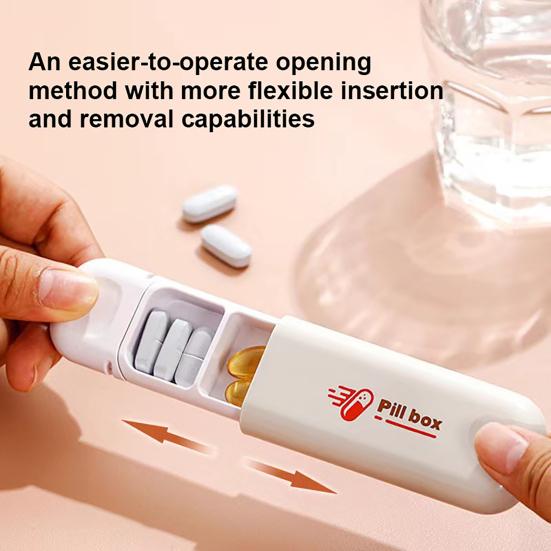 Daily Pill Box with 3 Compartments Large Openings Organizer Moisture-proof Pill Case for Pockets Small Bags