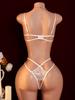 Sexy Bodysuit Hollow Lingerie For Couple Sex Clothes Backless Underwear Sleepwear Lace Crotchless Teddies Costumes Back Closure