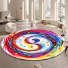 Yin Yang Galaxy Round Rug Flannel Printed Carpet Cosmic Design Home Decor Cozy Soft Floor Mat Living Room Indoor Use