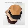 New Solid Color Cotton Beret Hat Adjustable Newsboy Cap Hip Hop British Painters Hat Berets For Men Women Y2K Flat Visor Cap
