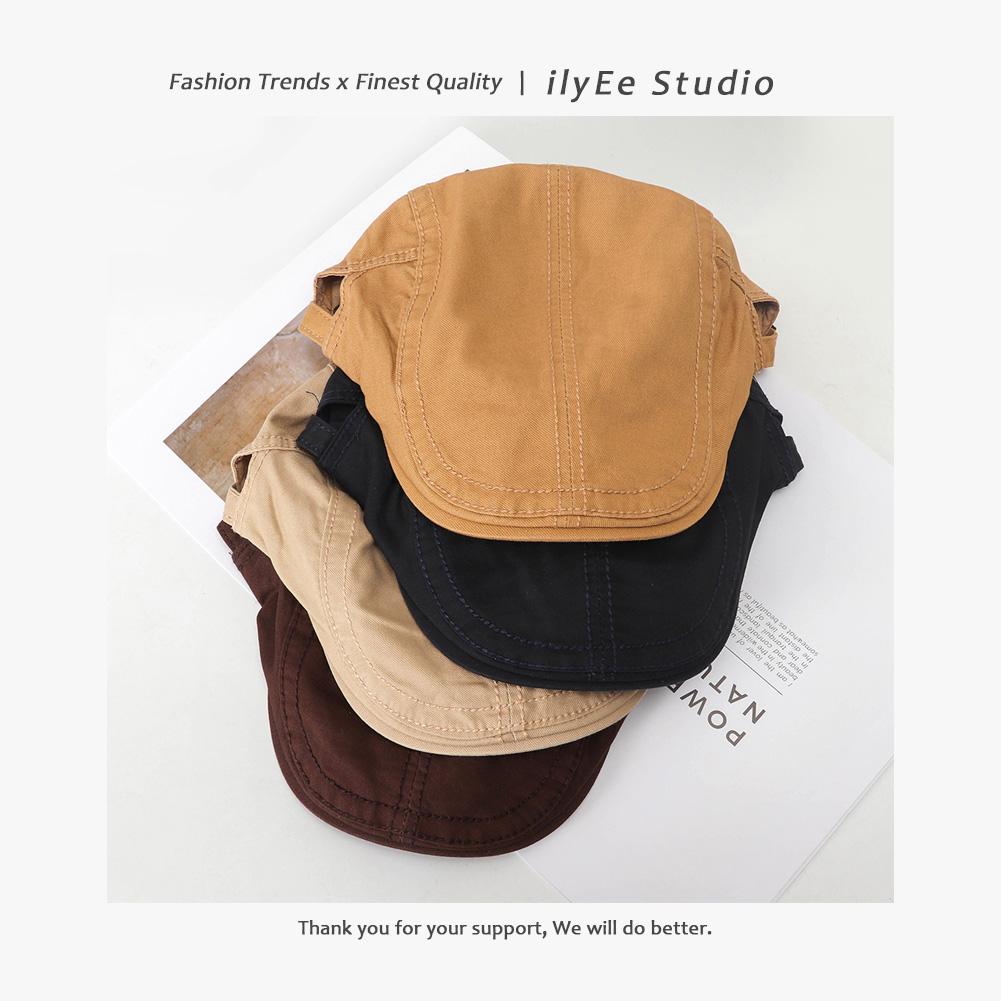 New Solid Color Cotton Beret Hat Adjustable Newsboy Cap Hip Hop British Painters Hat Berets For Men Women Y2K Flat Visor Cap