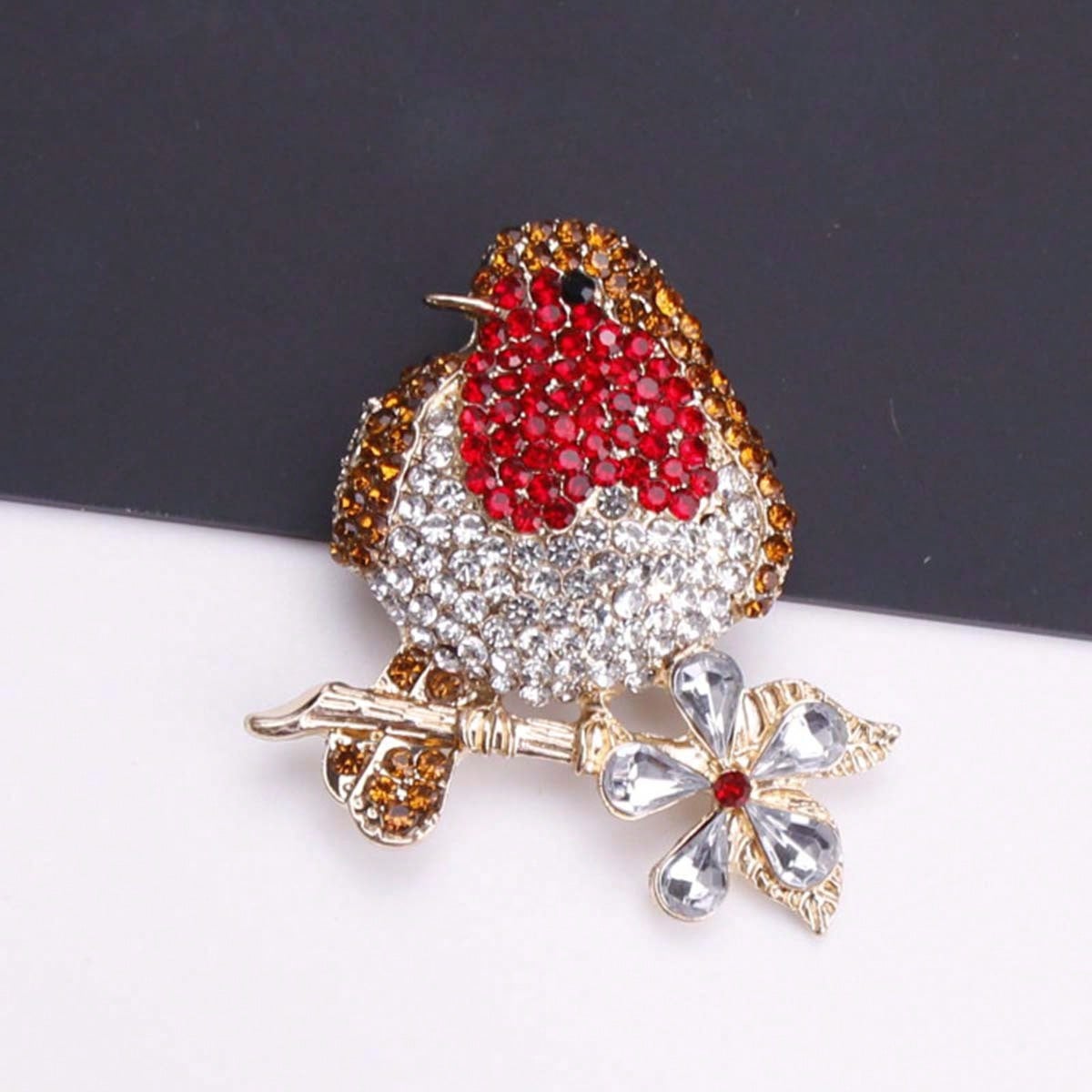 

Luxury Full Rhinestone Bird Brooches for Women Jewelry Fashion Animal Crystal Badges Student Bag Brooch Pin Clothing Pins