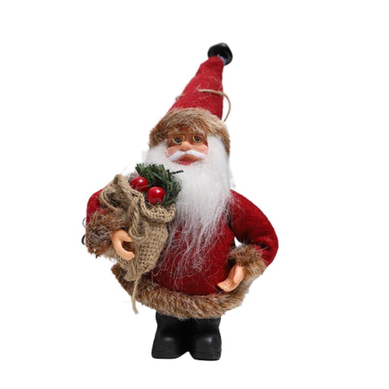 

Claus Christmas Santa Doll Pendant Home Decor Tabletop Ornament New Year Gift Gray Fur