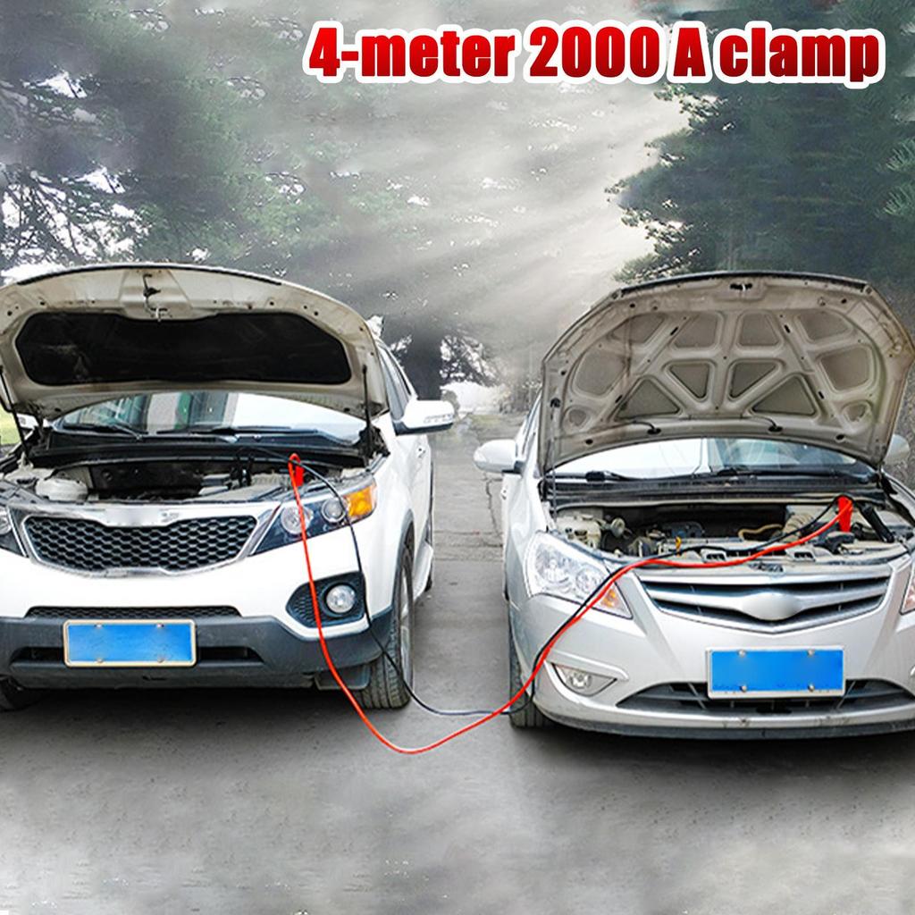 Car Battery Jump Starter 2000A 9.8/13.1 Feet Portable Jumper Cables With Adapter For Motorcycle ATV Car Mower Trailer
