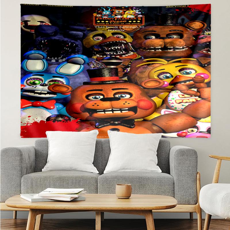 Five Nights At Bears Horror Tapestry Hanging for Bedroom,Livingroom, Playroom,Decor Art Room Wall Tapestry Holiday and Birthday Gifts
