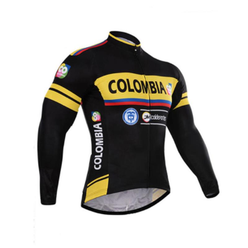 

2025 COLOMBIA Autumn Men Long Sleeve Cycling Jersey Set Bib Pants Ropa Ciclismo MTB Bicycle Cycling Clothing Outdoor Sportswear S