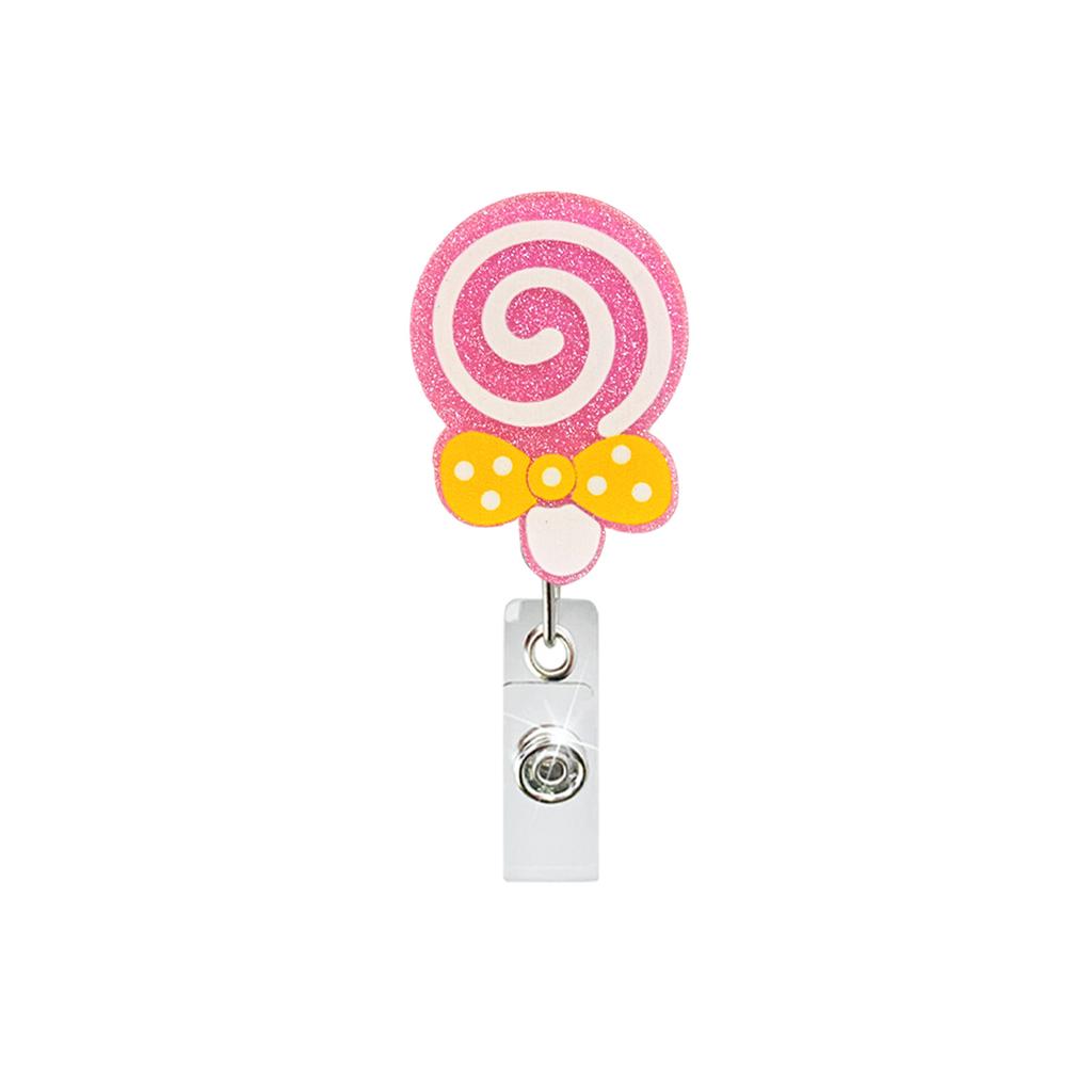 Alligator Clip Badge Reel Glitter Acrylic ID Holder Scratch Resistant for Nurse Work Hospital Medical Student Gift Accessories