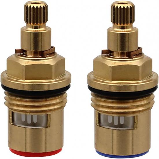 Mix Tap Inner Cartridge Replacement, Spare Valves, Tap Valves, Brass Ceramic Disc Cartridges Insert Faucet Valve Quarter Turn 1/2" Ceramic Tap Valves