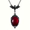 Gothic Vampire Bat Necklace - Black Victorian Witch Cameo Pendant