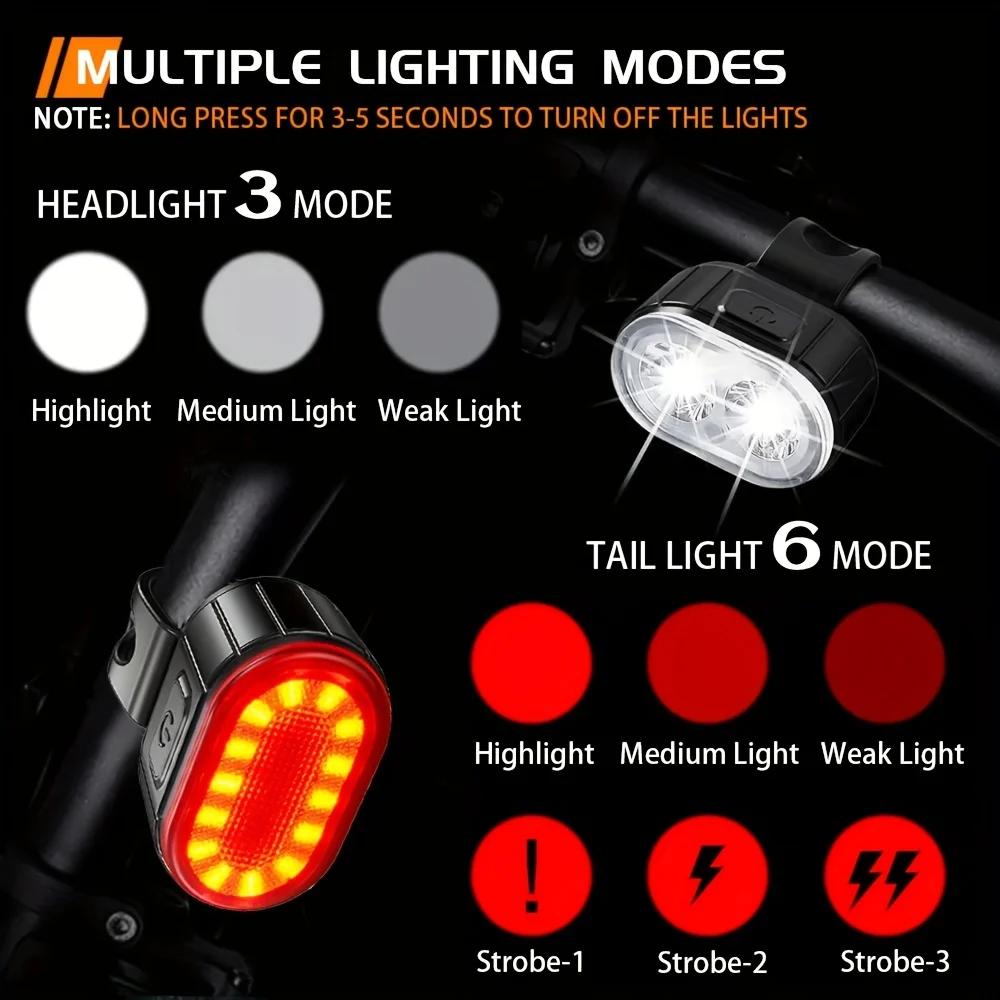 Fahrradbeleuchtung Vorne Hinten Wiederaufladbar Fahrrad Radfahren USB Taschenlampe für Fahrradbeleuchtung Vorne/Hinten/Set Fahrrad Laterne Zubehör