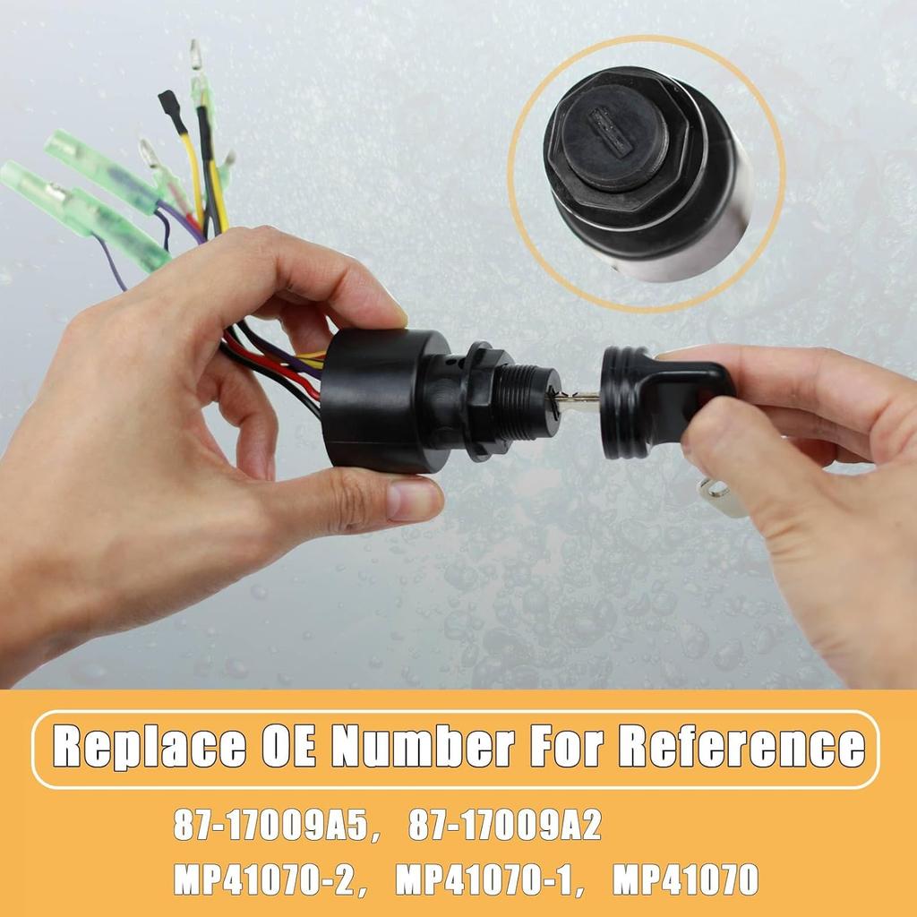Boat Ignition Switch With Keys 87-17009A5 87-17009A2 For Mer-Cury Outboard Motors Control Box With 3 Position And 6 Wires Sierra Marine Ignition
