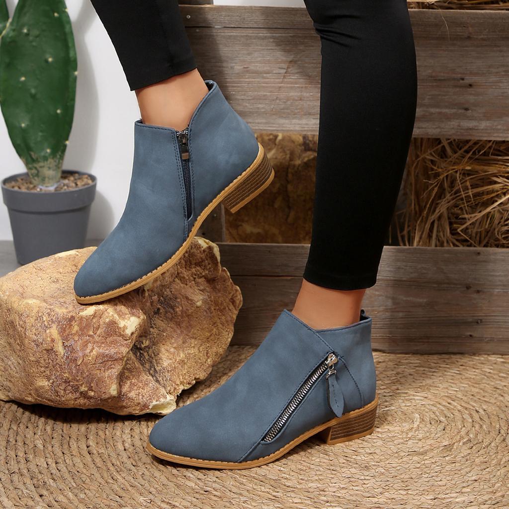 New Autumn/winter Women's Boots, Double Zipper, Plus Size Women's Ankle Boots