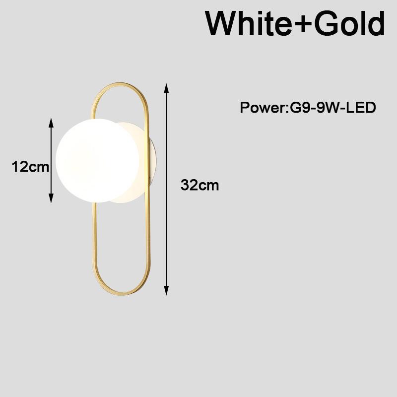 Minimalist Indoor LED Wall Lamps with Glass Bulb for Bedroom Bedside Nordic 9W  LED Wall Lights Wall Sconce for Living Room Home