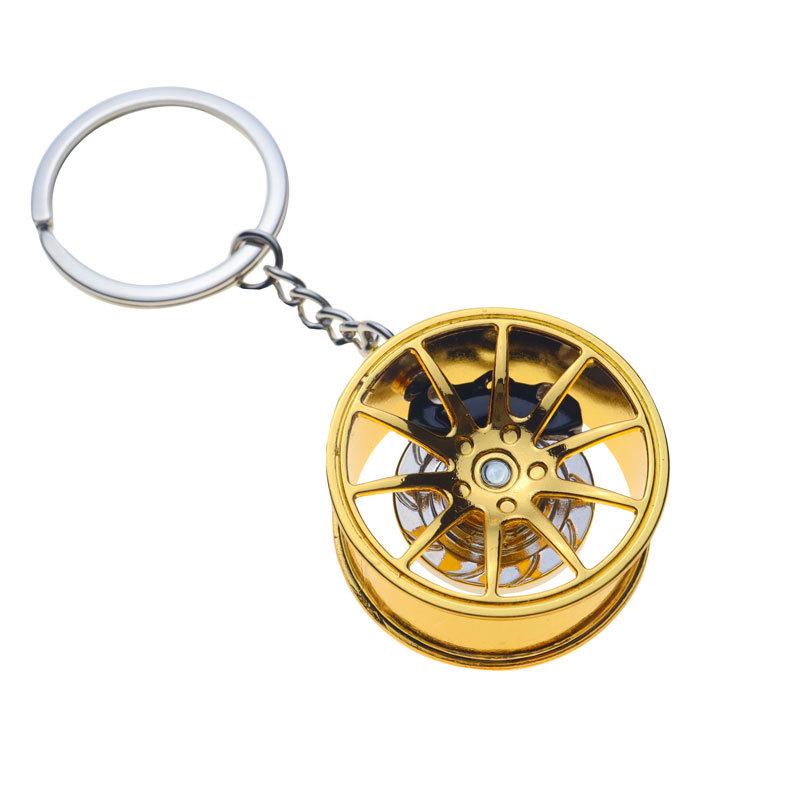 Cross-border Car Brake Keychain with Rotating Wheel & Laser Logo